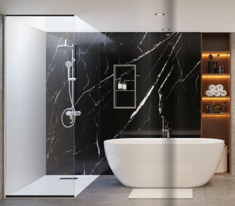 Before and after bathroom remodel